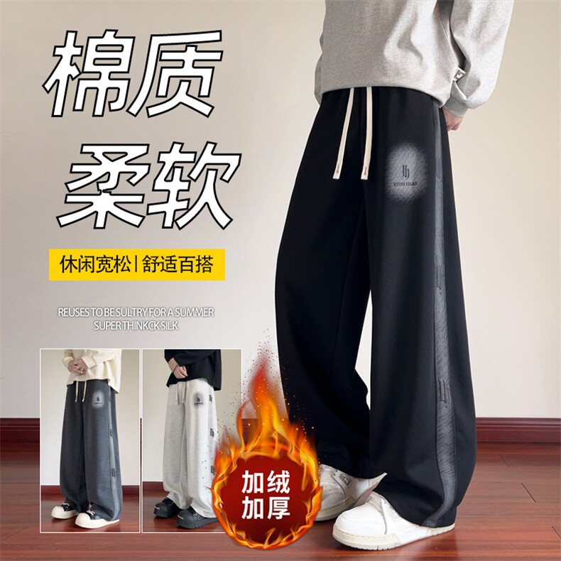 ！2025秋冬男士棉质发泡印花运动休闲裤WK2139特P50加绒P60图片