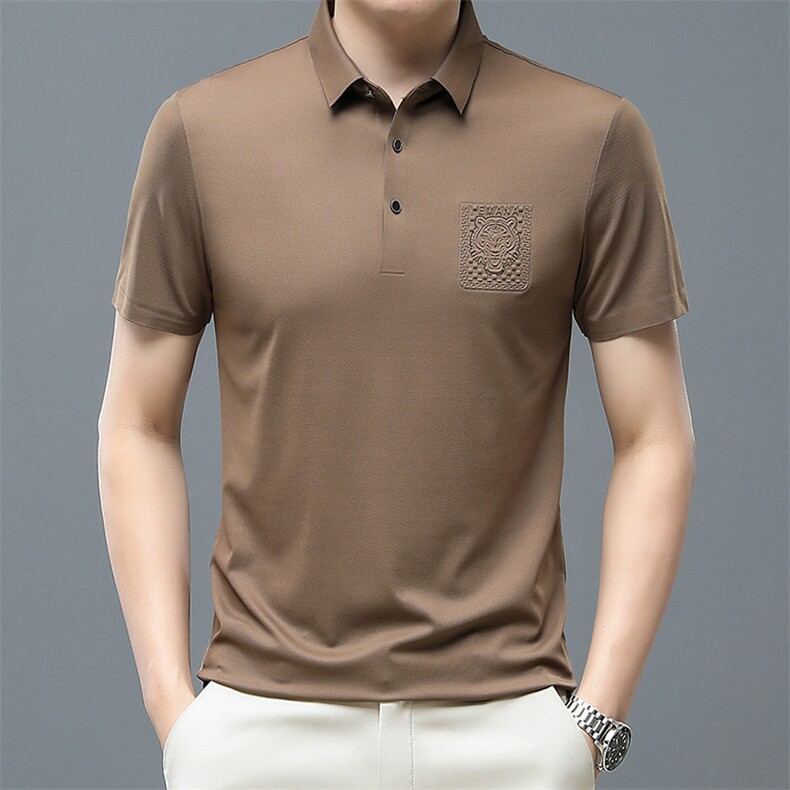 2024夏季新款男士短袖T恤中年男士商务休闲半袖POLO衫ZL66367-P63，男装Polo衫，星座1105-3