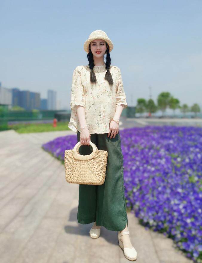 纯苎连衣裙小衫裤子裙子衬衣 时尚风 风淑女风休闲风，女装连衣裙，川哲