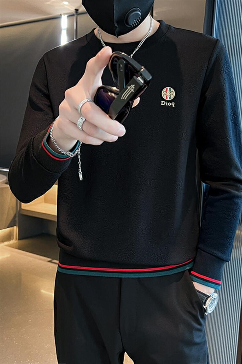 9935-P50卫衣男潮潮流百搭网红社会精神小伙潮牌长袖T恤,男装T恤,电商D310B-1