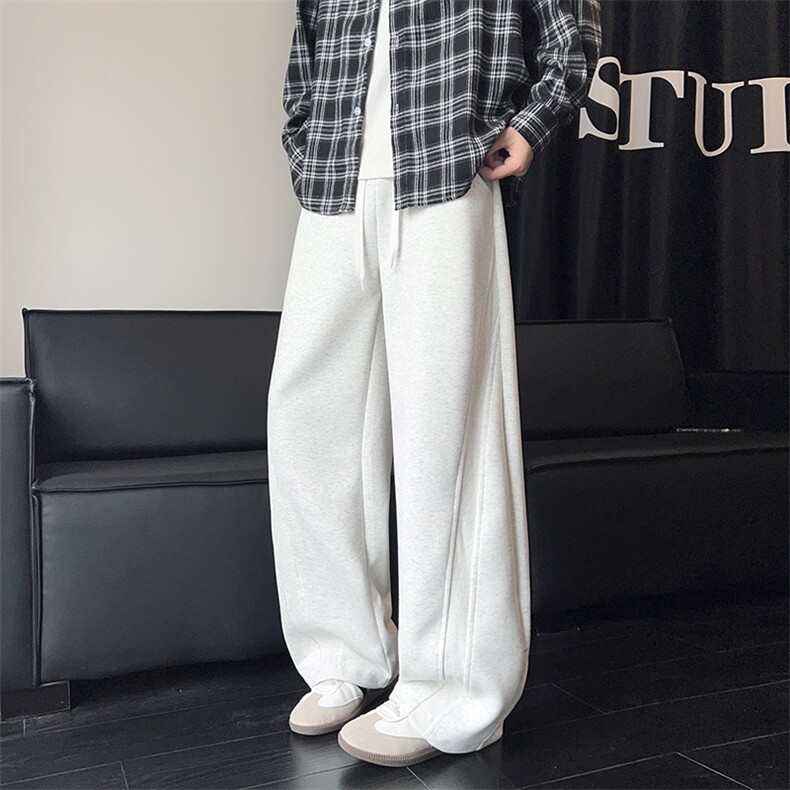 K25101批45控68秋季美式弯刀裤罗纹拼接休闲裤百搭长裤子男裤,男装休闲裤,电商D229A