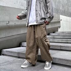 阔腿工装裤男潮牌ins嘻哈坠感长裤纯棉休闲裤A528P38，男装休闲裤，星座1116-2