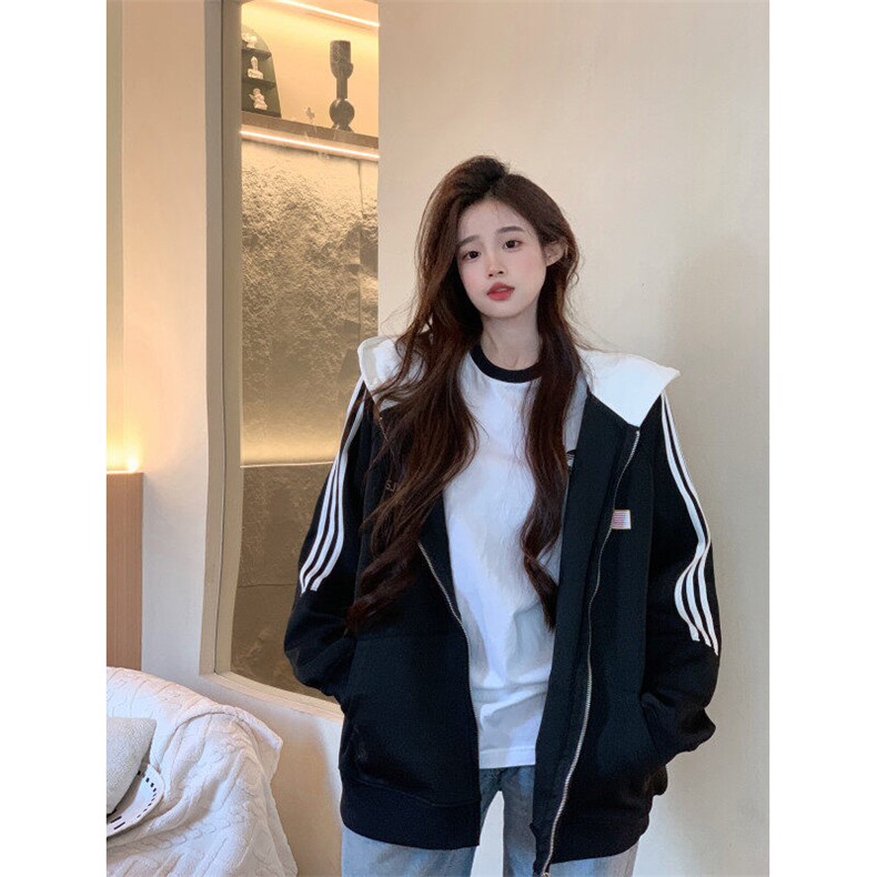 EE080-P65卫衣男女情侣薄款2024拉链开衫外套连帽女装上衣200斤,女装短外套,星座911-3