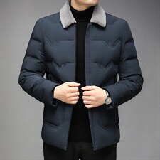 新款冬季脱卸羊毛领羽绒服中年男士冬装外套爸爸装GSNA21309-P315图片