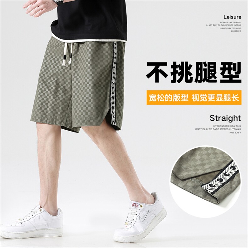 短裤男宽松日系潮流无影墙印花百搭五分裤运动短裤DK0405-P40控60图片