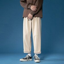 毛呢裤男直筒宽松长裤秋冬款小西裤韩版潮流百搭休闲裤，男装休闲裤，电商A102B