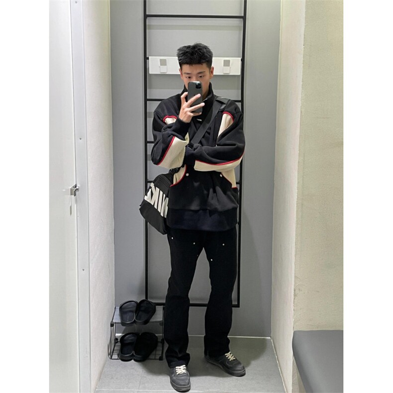 【有货】半拉链立领卫衣男春秋美式高街机车夹克外套WT05CC-P65,男装夹克,星座1007（原301D）