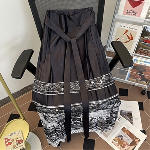 新中式风汉服马面半身裙男女款夏季潮牌宽松长裙KZ470-P48图片