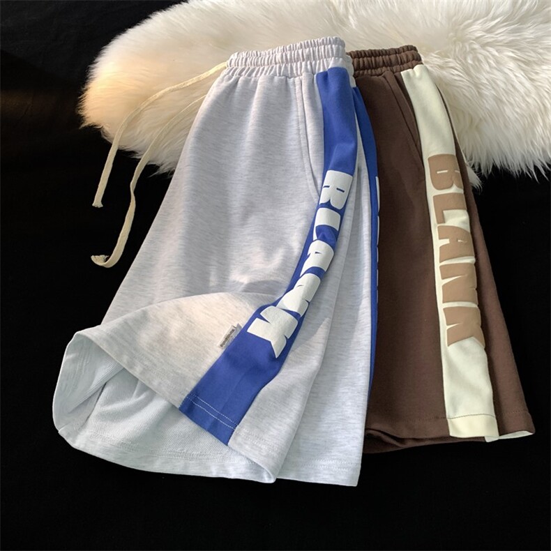 2026夏季新款发泡印花拼接短裤平铺XZ604-KP74-P35控48，男装牛仔裤，星座604