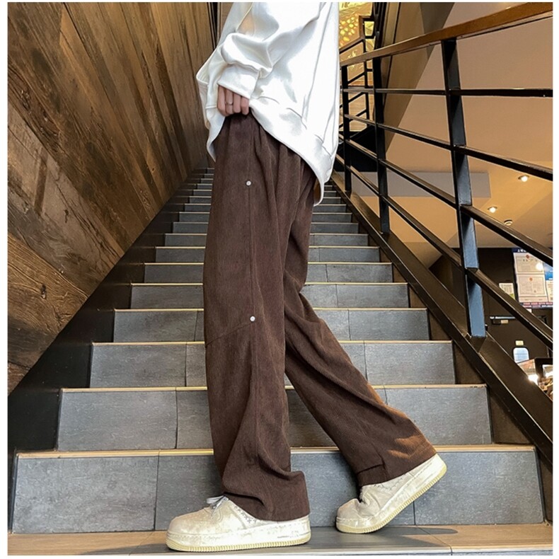灯芯绒休闲裤男女口袋帅气高街百搭宽松2024秋冬ins长裤K5833-P38,男装休闲裤,星座412-2