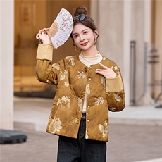 2025冬装新款刺绣优雅轻薄棉衣，女装棉衣/棉服，伊仟回