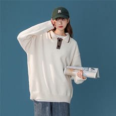 1中性风POLO衫翻领套头毛衣大码M-5XL针织衫女外套女8720P60控88，女装针织衫/毛衣，星座226-2