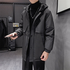 有版权主推款中长款连帽纯色风衣夹克外套学生团体班服羽绒服，男装羽绒服，星座301D-5(原星座1415）