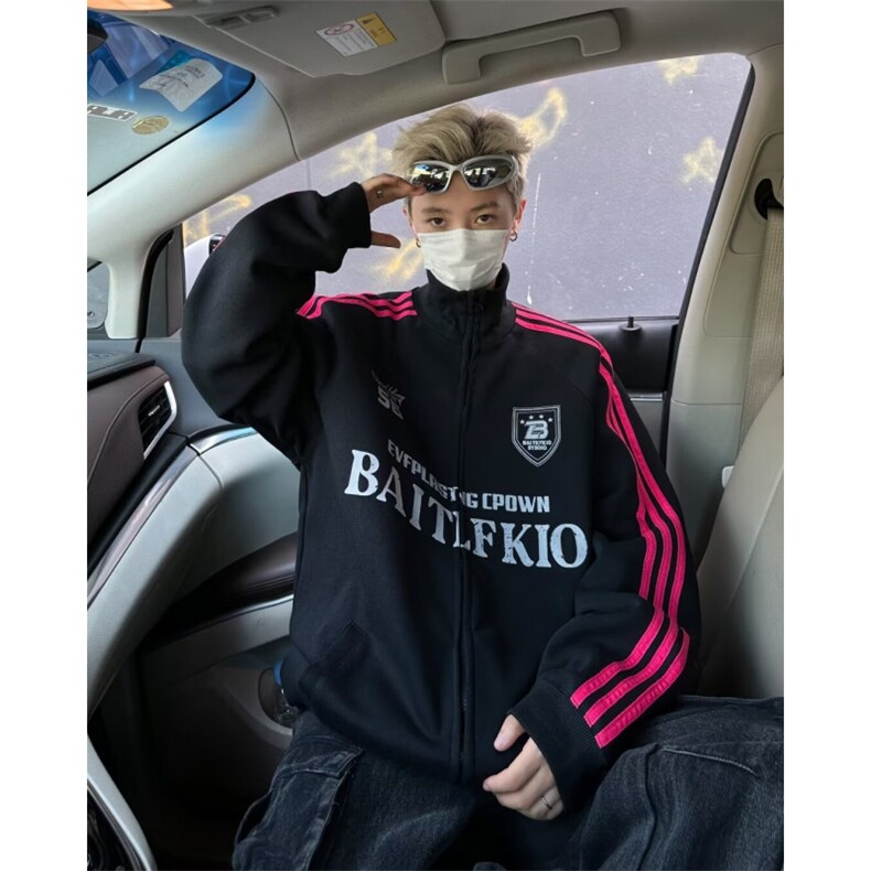 美式卫衣外套男初秋2024秋冬新款宽松潮牌高级Y8055-P50,女装短外套,星座1109-3
