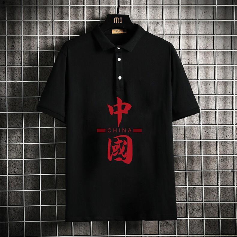 PL57198-P35翻领短袖polo衫男大码胖子半袖t恤男有领保罗衫网格,男装Polo衫,电商A040A