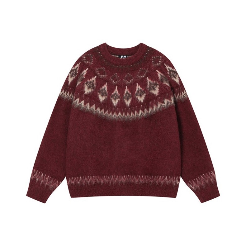 现货圣诞毛衣北欧费尔岛红色毛衣男女潮牌情侣装针织衫M369/P60,男装针织衫/毛衣,星座205-3