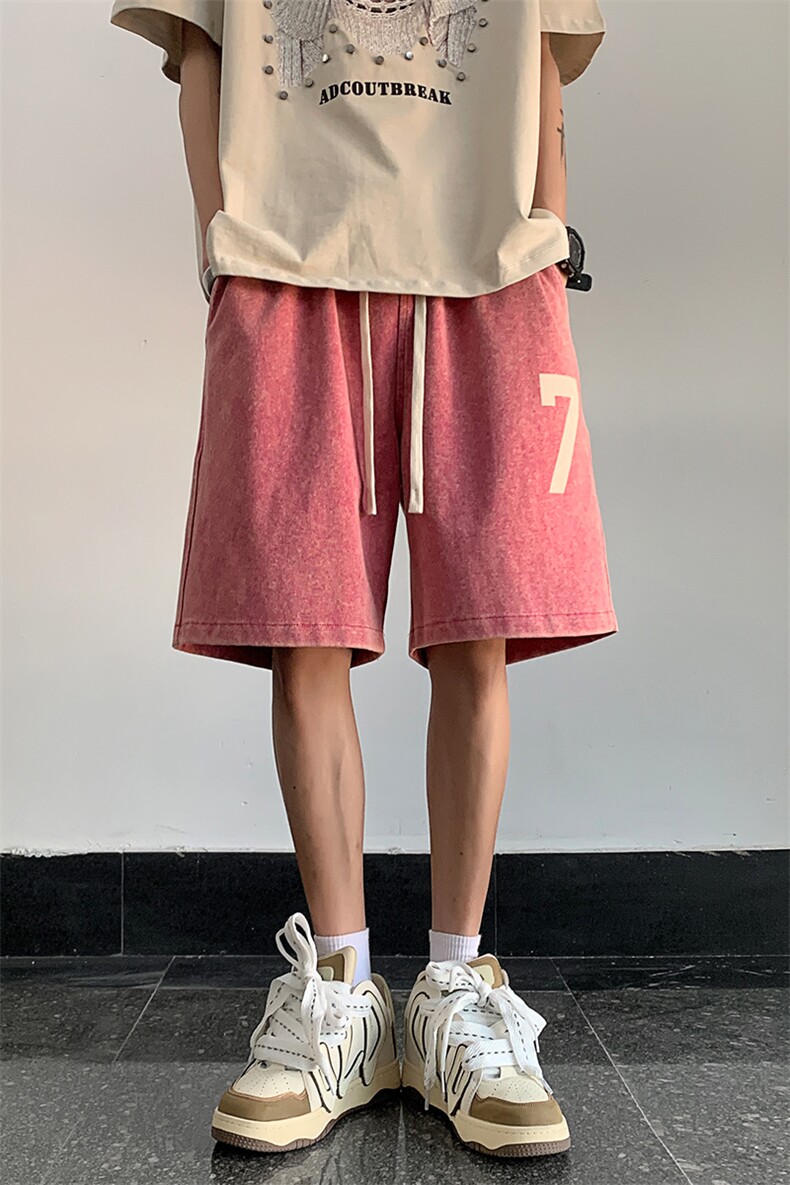 港风重磅320G纯棉水洗做旧休闲裤卫裤A014-DY2327-P45控58,男装休闲裤,电商A014