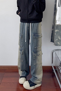 B221 美式ins高街暗黑多口袋宽松工装牛仔裤 LK23143-P80 控108图片