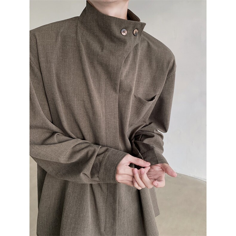 现货!25春夏新中式男士小立领衬衫CS34-P88，男装衬衫，电商B288