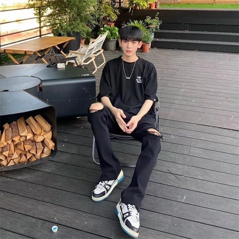 1506A/G77140/P41美式街头水洗做旧破洞牛仔裤,男装牛仔裤,星座1506A