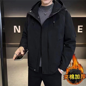 加棉加厚男士秋冬新款连帽青年简约休闲保暖夹克外套NM826-P110图片
