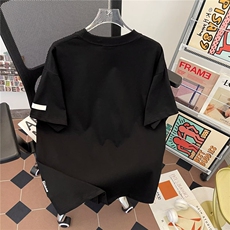高街小香风贴布刺绣钉珠短袖T恤男女夏宽松重磅情侣半袖~TX3085，男装T恤，星座601-1