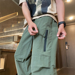 抖音品质夏季新款冰丝透气机能宽松休闲裤B315-K24171-特p35控68图片