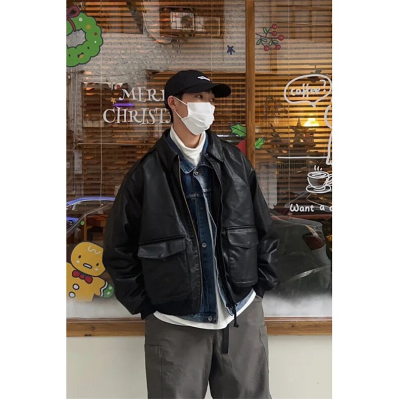 网图现货加厚加棉皮衣飞行员外套1209-1-JK19-P90主推可谈,男装皮衣,星座1209-1