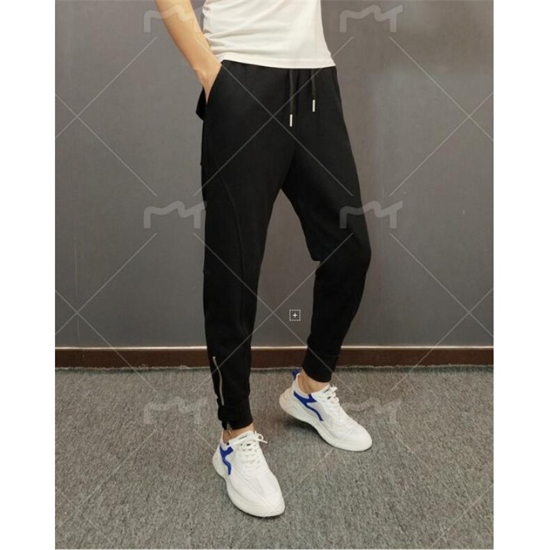 1506-1/JK011/P46男士休闲裤拉链小脚韩版潮流修身工装裤哈伦长裤图片