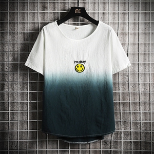 T22001-P40 渐变色亚短袖t恤男大码半袖上衣服图片