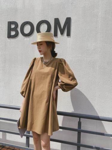 洋气遮肉显瘦宽松中长款连衣裙，女装连衣裙，东洋天堂之花