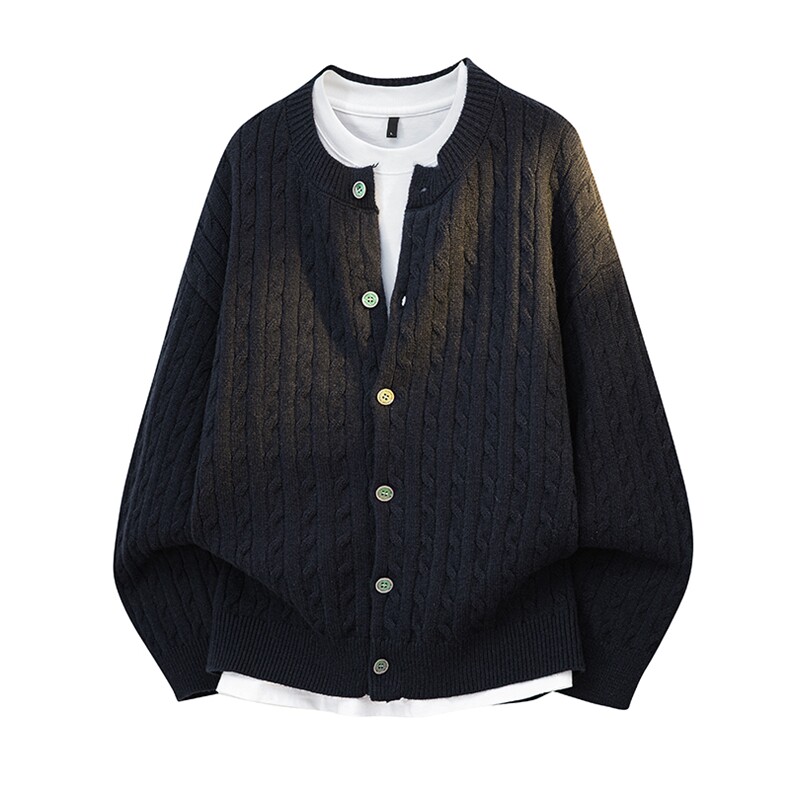 MK7436-CG-3DBP53韩风麻花长袖单排扣针织开衫情侣洋气针织上衣，男装卫衣，星座510A-5