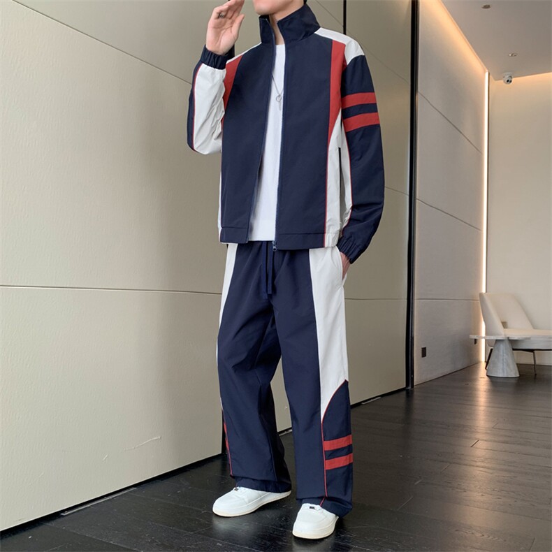 春秋季冲锋外套男款夹克男装中学生潮流拼接套装TZ0573-P118,男装休闲套装,星座308B-2