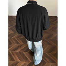 高品质春装新款老钱风美式高街解构立领棒球服飞行夹克休闲外套潮，男装夹克，电商A443