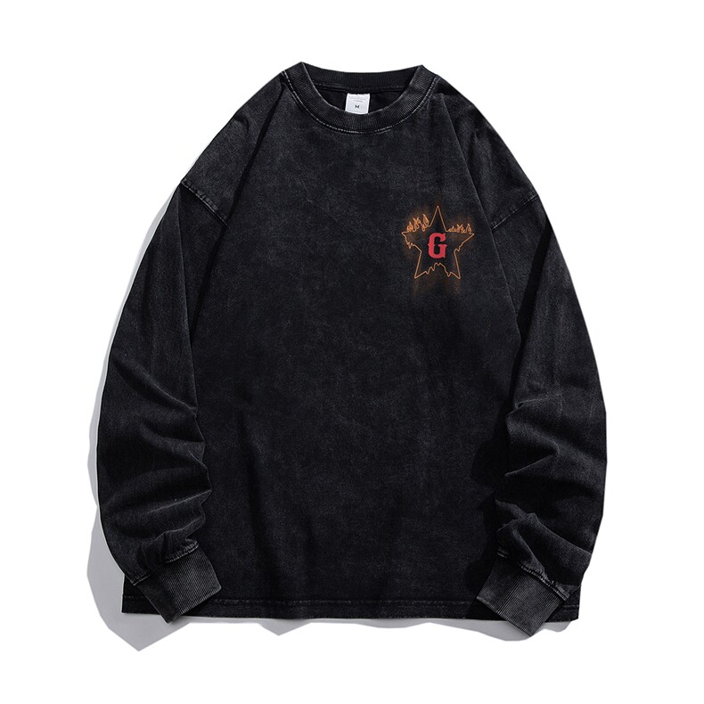 白底23新款秋季时尚百搭宽松纯棉100套头卫衣ST205P45控58,男装卫衣,电商A247-1