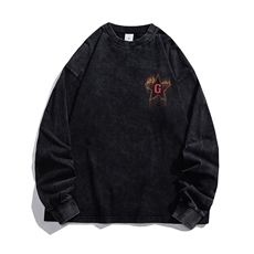 白底23新款秋季时尚百搭宽松纯棉100套头卫衣ST205P45控58，男装卫衣，电商A247-1