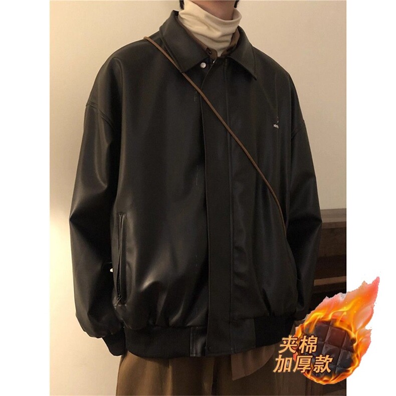 夹棉加厚款秋季新款美式潮牌pu皮外套男机能风街头夹克JKR809,男装夹克,星座516A