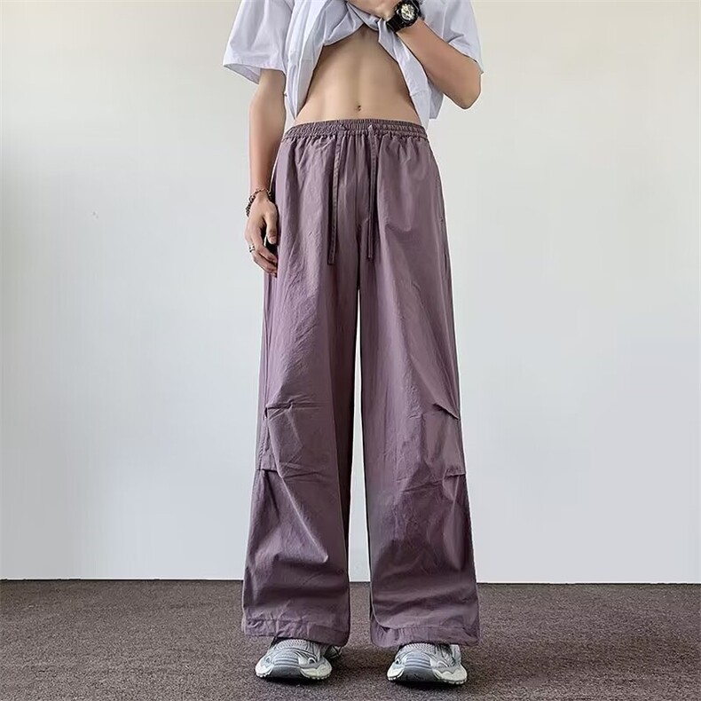夏季速干伞兵裤男款美式直筒宽松冲锋休闲裤ins潮牌简约机能裤子,男装休闲裤,星座1013