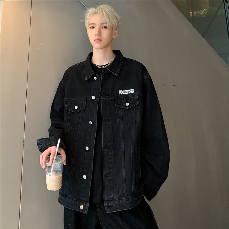 现货男士美式牛仔外套男春秋痞帅新款上衣翻领工装夹克JK112-P68，男装工装外套，电商C307A