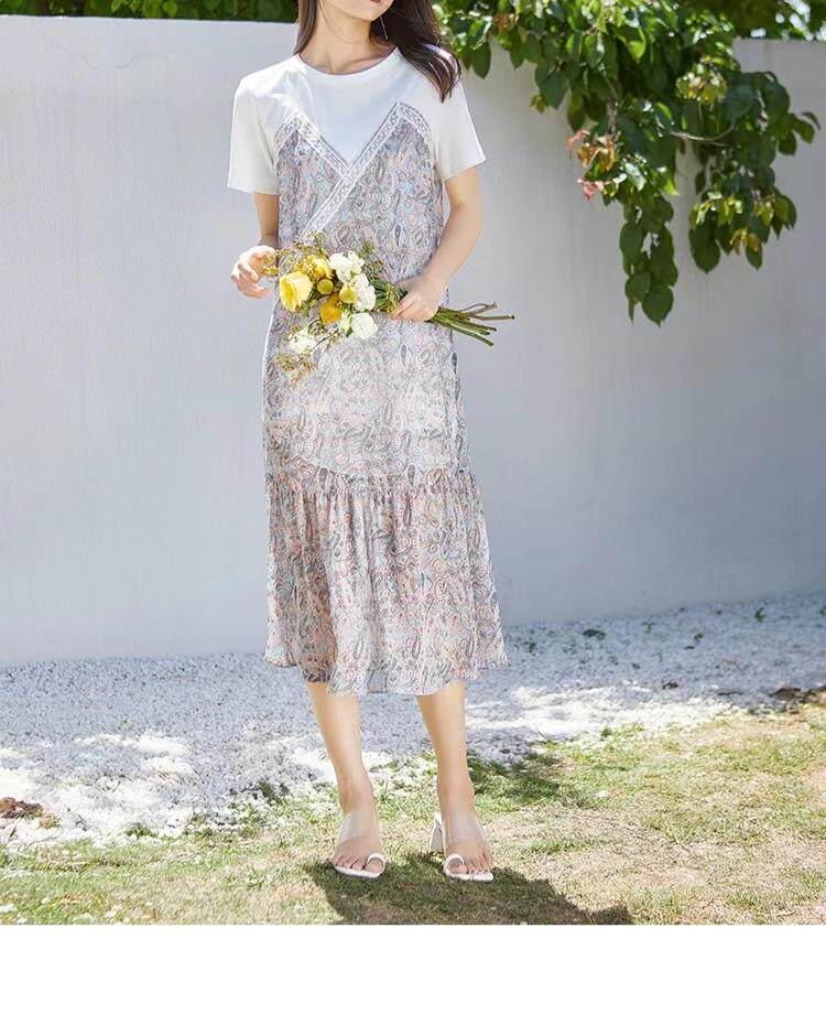 新货夏新款假两件套连衣裙，女装连衣裙，觅处