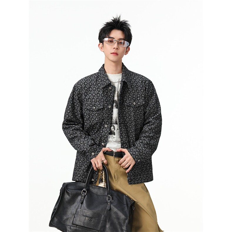 水洗牛仔外套男款春美式痞帅上衣服宽松休闲工装夹克JK1322-P75,男装工装外套,星座1103-3