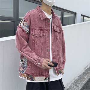 美式高街牛仔外套拼色痞子帅2025秋冬季新款ins宽松外套W5155-P75图片