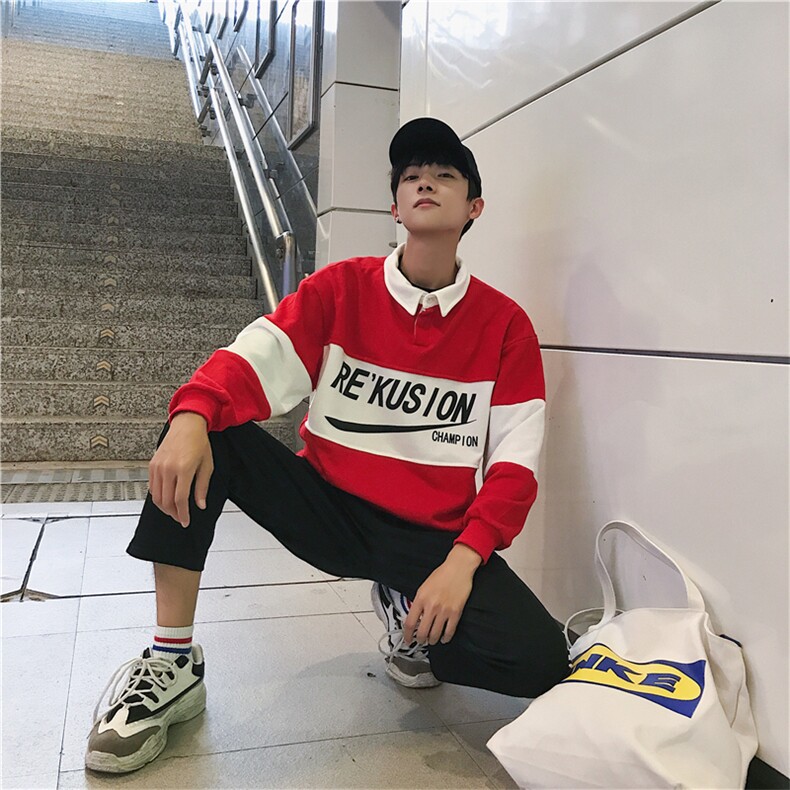 2021春秋季港风青年潮流卫衣ins火百搭拼接外套T05,男装卫衣,星座1103-1