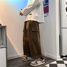 阔腿裤男春秋工装裤韩版潮流宽松直筒港风ins休闲裤子GA540-P40，男装休闲裤，星座1008