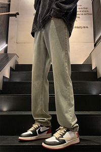 现货S-5XL 加肥加大码黄泥色直筒牛仔裤男 310A-2 BK205 P50 控78图片