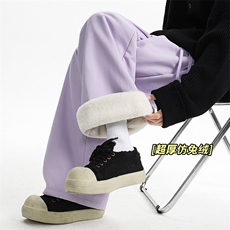 仿兔毛加绒学生裤D7048-TP5088简约百搭保暖休闲加厚滑雪裤，男装休闲裤，电商A102