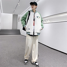 秋装新款宽松夹克棒球服男女同款中性风情侣款刺绣外套8013-P95，男装夹克，电商A441-1