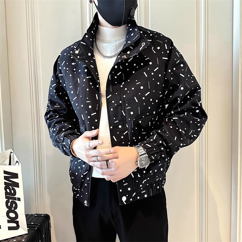 春秋款克男装修身韩版百搭上衣痞帅新款休闲潮牌痞帅炸街外套，女装短外套，星座506A