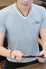 5007短袖t恤2021新款半袖潮V领衣服夏季男装夏装潮流丅恤男，男装T恤，电商D310（原电商305）