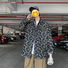 港风潮牛仔外套男士工装夹克宽松潮牌潮韩版嘻哈情侣W1104-P60，男装夹克，星座512-2